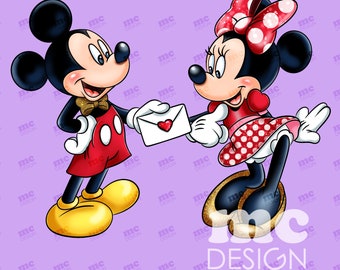 Archivo PNG de Minnie Mickey Amor ? Feliz día de San Valentín | Diseño de sublimación de Minnie Mickey | Diseño de camiseta de Minnie | Descarga instantánea