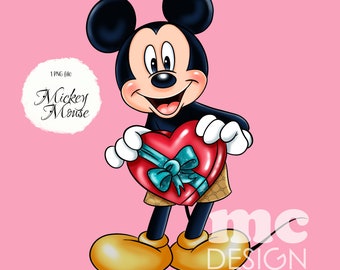 Archivo PNG de Mickey Mouse | Corazón de Mickey | Diseño de sublimación de Mickey | Diseño de camiseta de Mickey Mouse | Descarga instantánea