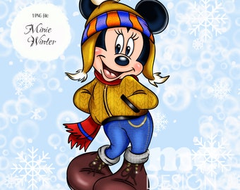 Minnie Mouse PNG file | Minnie winter | Minnie Sublimation Design | Minnie shirt design | Instant Download