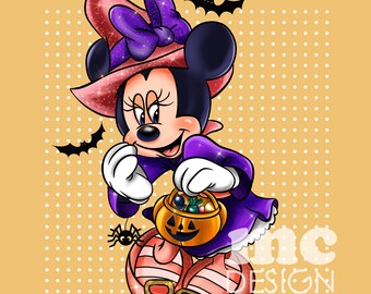 Minnie Mouse PNG-Datei | Minnie Halloween | Minnie Sublimationsdesign | Minnie-Shirt-Design | Sofortdownload