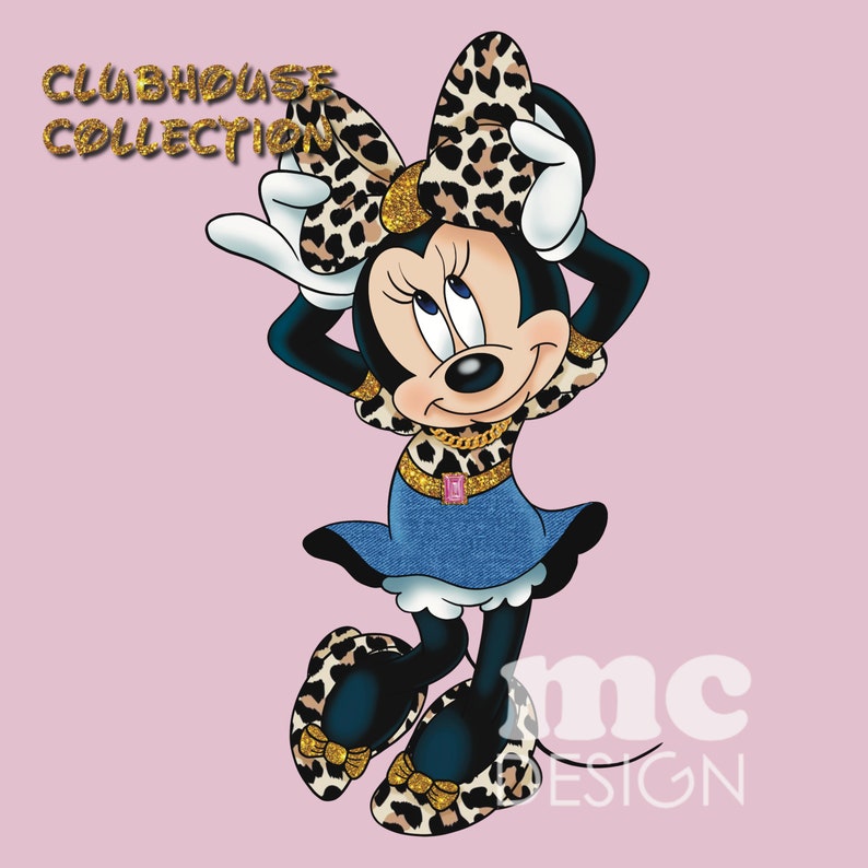 Archivo PNG de Minnie Mouse | Vaqueros Minnie | Diseño de sublimación de Minnie | Diseño de camiseta de Minnie | Descarga instantánea imagen 1