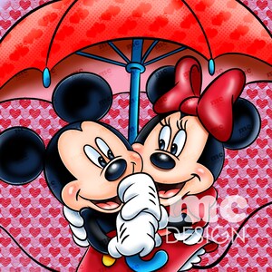 Archivo PNG de Minnie y Mickey Mouse | Feliz día de San Valentín | Diseño de sublimación de Minnie | Diseño de camiseta de Minnie | Descarga instantánea