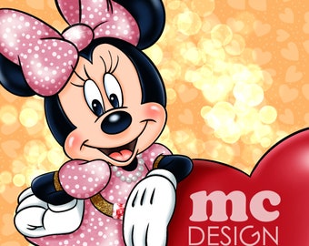 Archivo PNG de Minnie Mouse | Feliz día de San Valentín | Diseño de sublimación de Minnie | Diseño de camiseta de Minnie | Descarga instantánea
