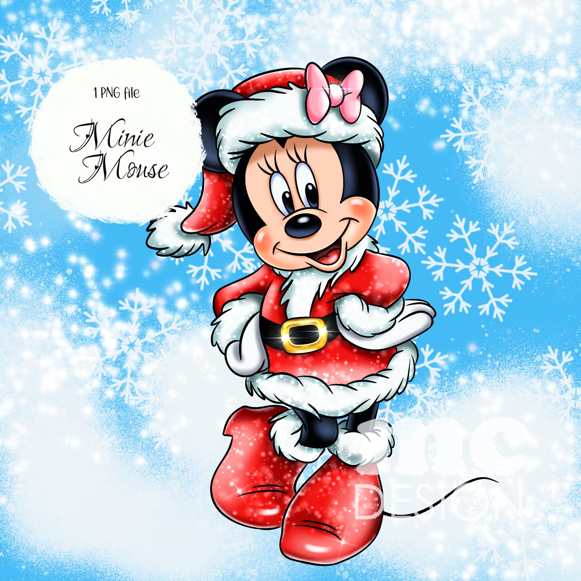 Minnie Mouse PNG File Minnie Christmas Minnie Sublimation Design Minnie ...