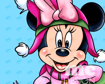 Archivo PNG de Minnie Mouse | Minnie invierno | Diseño de sublimación de Minnie | Diseño de camiseta de Minnie | Descarga instantánea