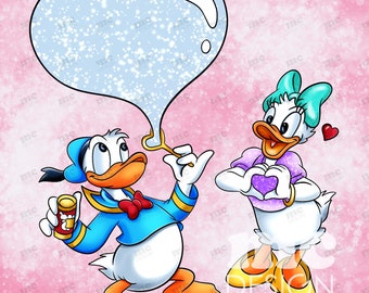 Archivo PNG Daisy y Donald ? San Valentín | Diseño de sublimación | Diseño de camiseta Daisy y Donald | Descarga instantánea