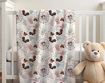Manta Sherpa de Mickey Mouse, decoración del hogar de Disney, manta de bebé personalizable, manta de felpa de terciopelo para niños pequeños, regalo de Disney, guardería de Disney