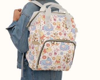Winnie the Pooh Diaper Backpack, Disney Custom Diaper Bag, Expecting Mom Gift Pregnancy Gift for New Mom First Time Mom New Parent Gift