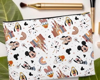 Bolsa para accesorios de Disney World, bolsa pequeña para maquillaje, bolsa para brochas de maquillaje personalizada, bolsa para maquillaje personalizada, bolsa para artículos de tocador con monograma, estuche para lápices
