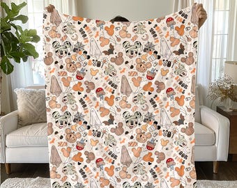Mickey Mouse Halloween Baby Blanket, Baby Shower Gift, Customizable Blanket, Disney Blanket, Disney Home Decor, Mickey Sherpa Blanket