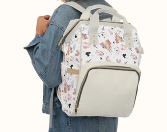 Mochila para pañales Disney Castle Mickey, bolsa para pañales personalizada de Disney, regalo para futuras mamás, regalo de embarazo para nuevas mamás, regalo para nuevos padres