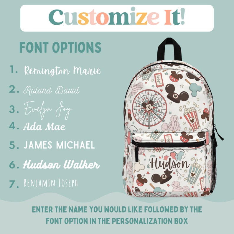 Mickey Mouse Backpack, Disney Backpack, Back to School Book Bag, Disney Bag, Kids Backpack, Travel Bag, Disney Bound, Disney Trip Accessory image 6