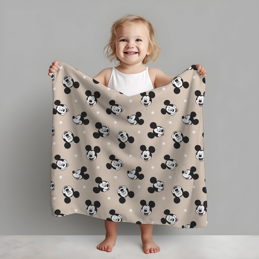 Mickey Mouse Personalized Blanket, Disney Plush Blanket, Kids Sherpa