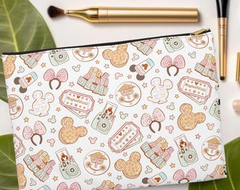 Bolsa para accesorios de Disney World, bolsa pequeña para maquillaje, bolsa para brochas de maquillaje personalizada, bolsa para maquillaje personalizada, bolsa para artículos de tocador con monograma, estuche para lápices