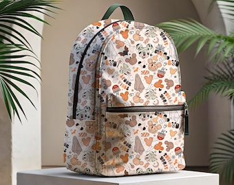 Mickey Mummy Halloween Backpack, Canvas Backpack, Custom Book Bag, Disney Gifts, Kids Backpack, Kindergarten Backpack, Nylon Laptop Backpack