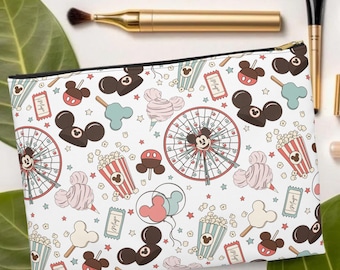 Bolsa para accesorios de Disney World, bolsa pequeña para maquillaje, bolsa para brochas de maquillaje personalizada, bolsa para maquillaje personalizada, bolsa para artículos de tocador con monograma, estuche para lápices