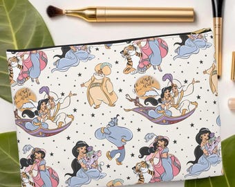 Princess Jasmine Accessory Pouch, Small Makeup Bag Personalized Makeup Brush Bag, Custom Makeup Bag, Aladdin Toiletry Bag, Pencil Case Pouch