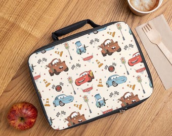 Lancheira de carros, presente de volta às aulas, lancheira personalizada para meninos, lancheira para o primeiro dia de aula, material escolar personalizado