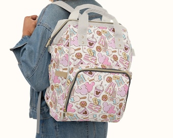 Disney Snacks Windeltasche Rucksack, Disney benutzerdefinierte Windeltasche, erwartet Mama Geschenk Schwangerschaft Geschenk für neue Mutter erste Zeit Mutter neue Eltern Geschenk