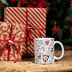 Disney Mickey Christmas Mug, Kids Hot Chocolate Mug, Disney Cups, Large Coffee Mug 11 oz., Stocking Stuffer Gift, Hot Cocoa Mug, Tea Mug