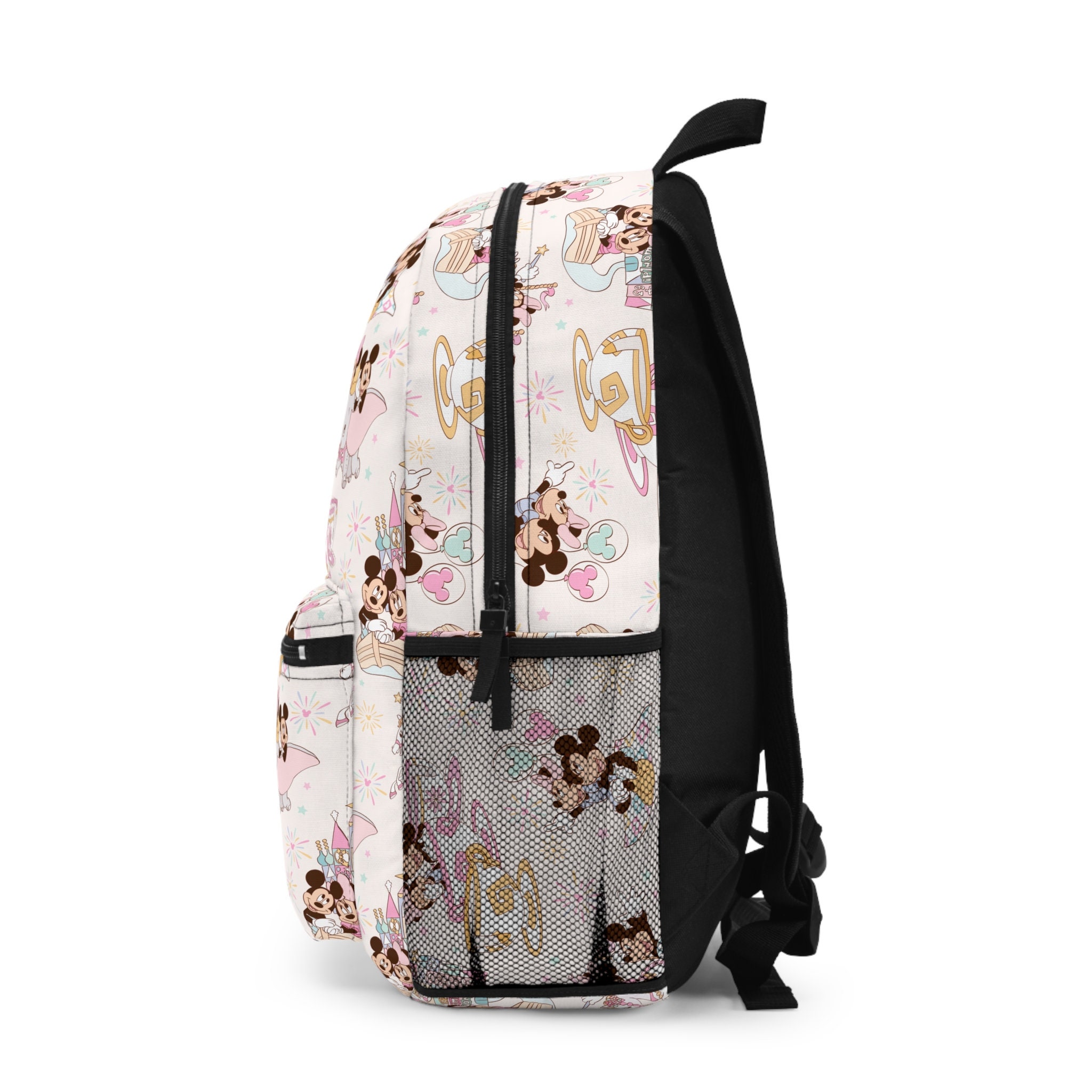 Mickey Minnie Pattern, Back to School, Disney Trip Accessory Personalized School Backpack
