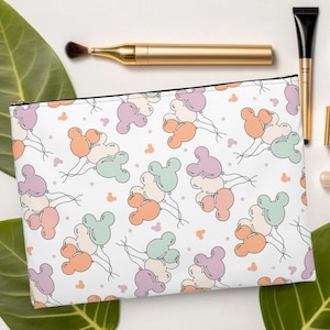 Mickey Balloon Accessory Pouch , Small Makeup Bag Personalized Makeup Brush Bag, Custom Makeup Bag, Monogram Toiletry Bag, Pencil Case Pouch