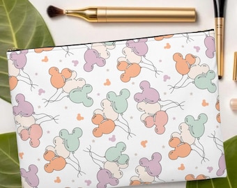 Mickey Balloon Accessory Pouch , Small Makeup Bag Personalized Makeup Brush Bag, Custom Makeup Bag, Monogram Toiletry Bag, Pencil Case Pouch