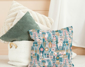 Small World Pillow Cover, Disney Throw Pillow, Disney World Home Decor, Disneyworld Decorations, Nursery Pillow, Disneyland Couch Pillow