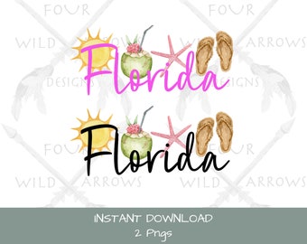 Florida Shirt Png, Summer PNG, Trendy Summer PNG, Beach Vibes Download, Girly Summer Digital Design, Beach Babe Gift, Sunshine State