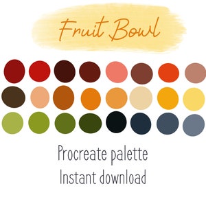 Fruit Bowl themed color palette for Procreate