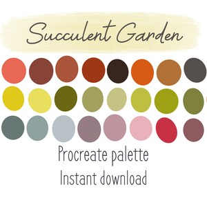 Succulent Garden inspired color palette for Procreate