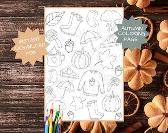 Fall Printable, Autumn coloring page, Thanksgiving coloring placement, Fall adult coloring pages, Thanksgiving game sheet, Kids worksheet
