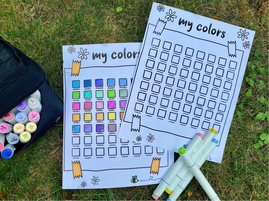 Color Swatch Sheet | Digital Download | Coloring Sheet - Etsy