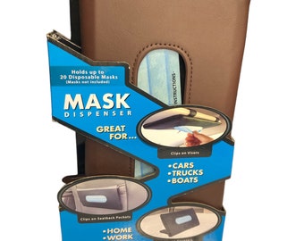 Tissue or Mask Dispenser Premium Leather Visor Clip-on Brown