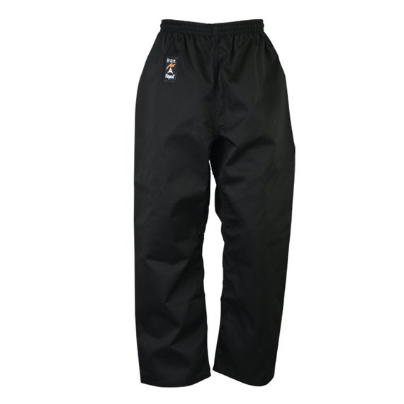 Black Brushed Cotton Elastic Waist Karate Pants - 8 oz