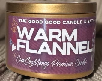 Warm Flannel Candle: SoyCocoMango Wax, Clean Burning Home Fragrance