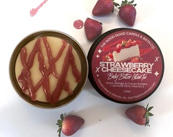 Strawberry Cheesecake Lotion Bar – Shea Butter Body Moisturizer (1.5oz)