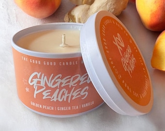 Gingered Peaches Soy Candle: Spiced Peach Tea Aroma