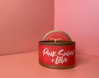 Pink Sugar Candle | Soy Coconut Wax, Valentine's Day Gift
