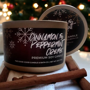 Cinnamon & Peppermint Soy Candle: Christmas Morning Scent