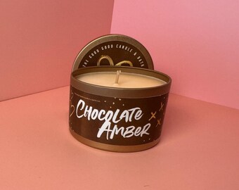 Chocolate Amber Candle | Cocoa Scented Soy Coconut Wax Blend