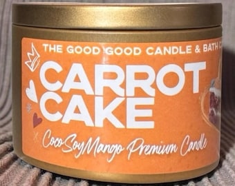 Carrot Cake Candle: Highly Scented Bakery Dessert, SoyCocoMango Wax