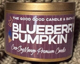 Blueberry Pumpkin Candle: SoyCocoMango Wax, Bakery Scented Fall Decor