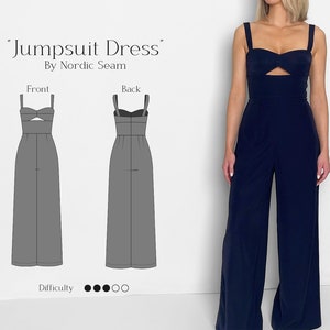 Jumpsuit Pattern | Bustier Dress Pattern | Party Wedding Dress Sewing Pattern | Maxi Dress | Underbust Cut Out | Detailed Sewing Tutorial