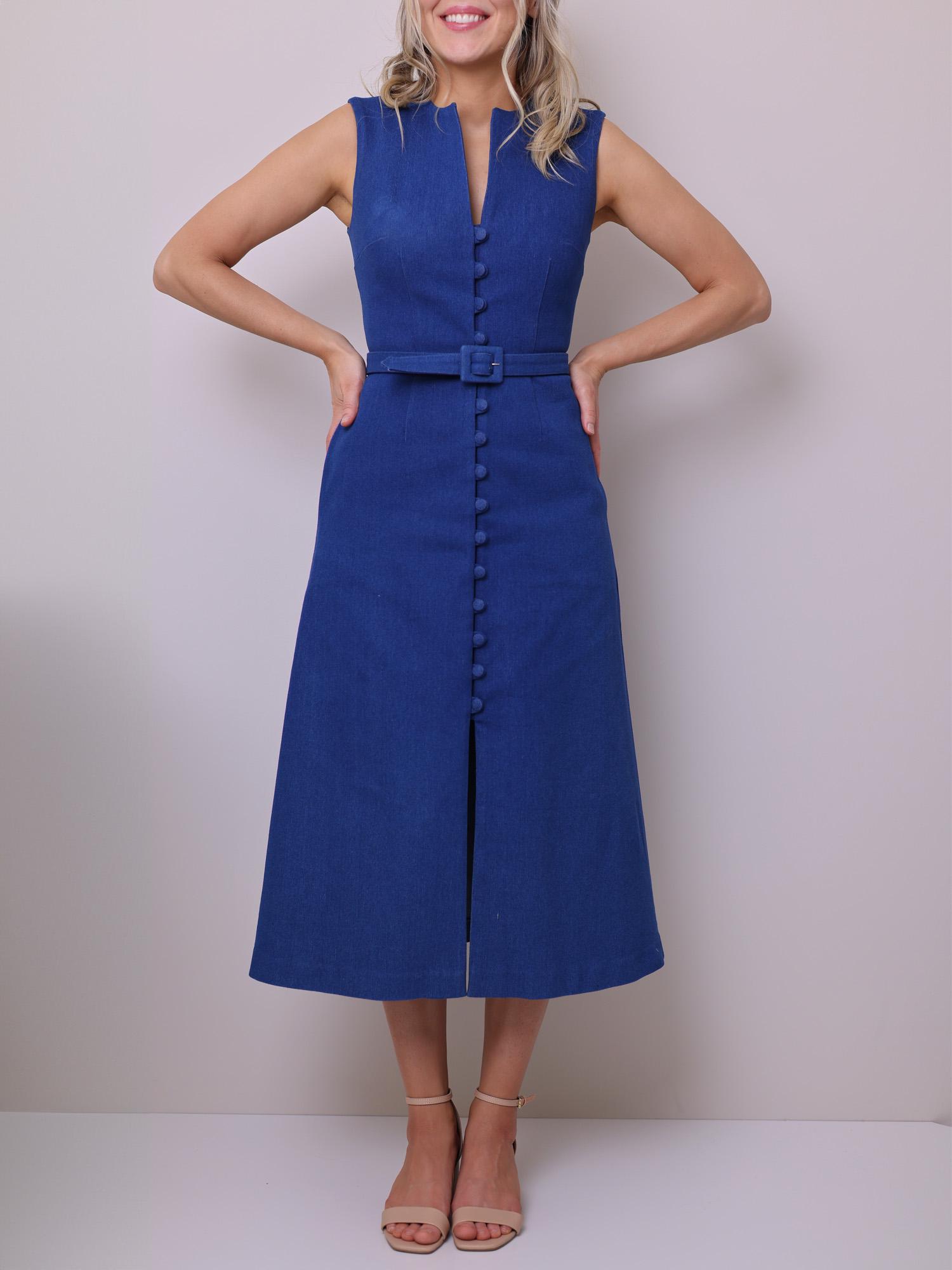 sleeveless midi dress pattern Dress Sewing Pattern - Sleeveless Midi Dress With V-neck and Pockets |  Summer Dress Pattern PDF for Workwear or Garden Party