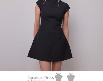 Cap Sleeves Dress Sewing Pattern PDF | High Neck Dress Pattern | Mini dress pattern | Wedding Dress Sewing Pattern | A-Line Dress Pattern
