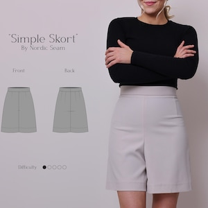 High-Waisted Shorts Sewing Pattern – Skirt Style and Shorts Comfort – Beginner - friendly Sewing Pattern