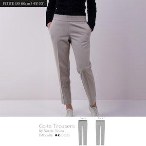 Petite Low Rise Trousers Sewing Pattern | Pull-On Pants PDF