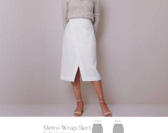 Patrón de costura para falda cruzada midi (para principiantes, tallas 32-50 EU) (PDF)
