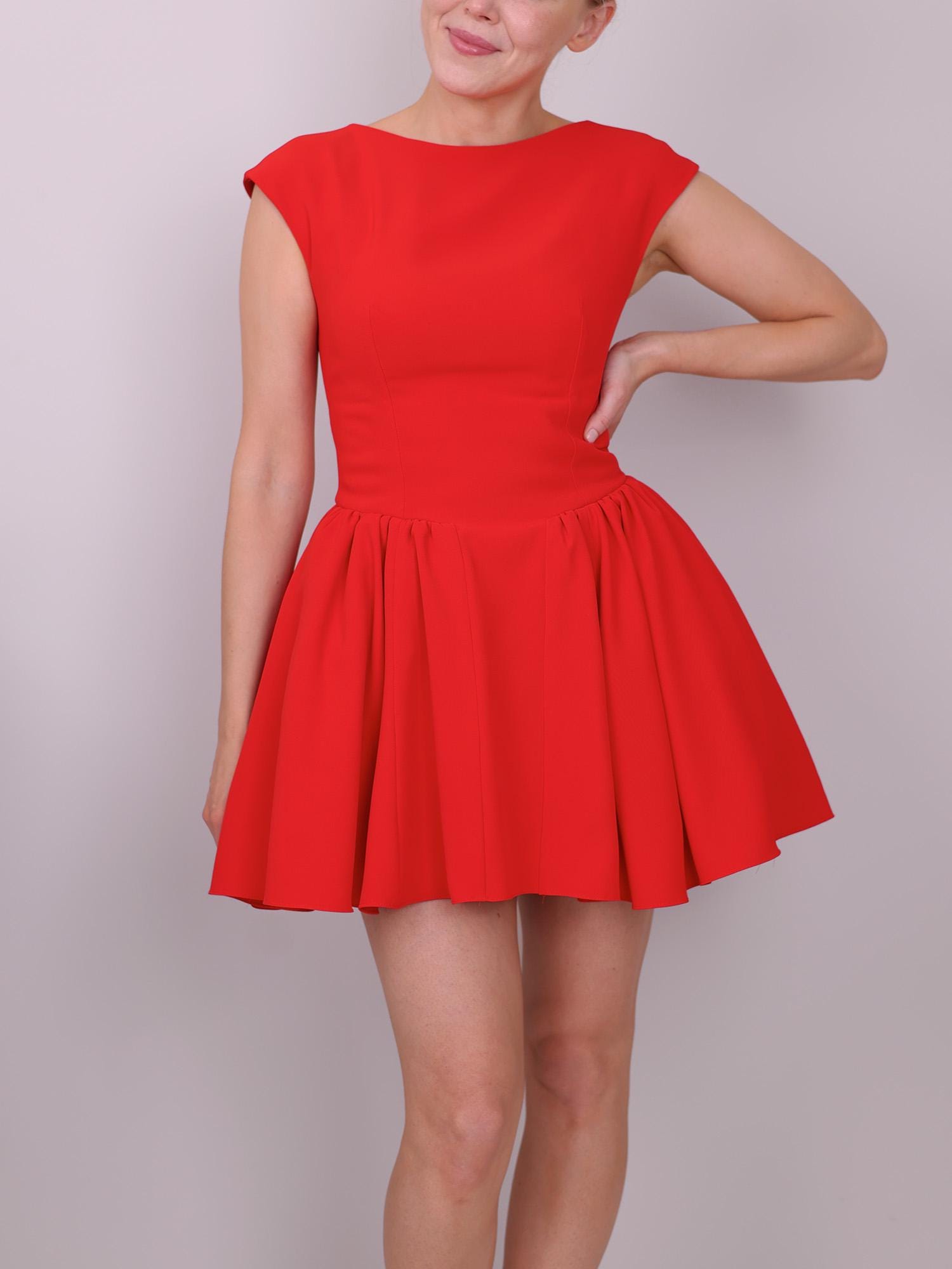 drop waist mini dress pattern Odette Drop-Waist Pleated Skirt Dress Sewing Pattern by Dressmaking Amóre main image 0
